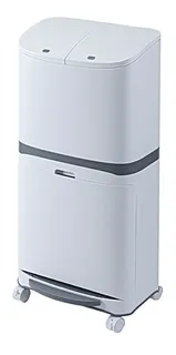 Bote Basura Almacenamiento Doble Capa Blanco Compartimentos