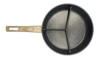 Sartén De Mármol Con Tres Divisiones Color Negro 28 Cm