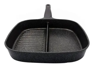 Sartén Cuadrado De Mármol Con División Negro Queen Sense