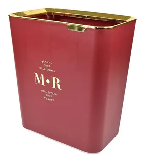 Bote De Basura Con Anillo De Presión Dorado Hogar Accesorio