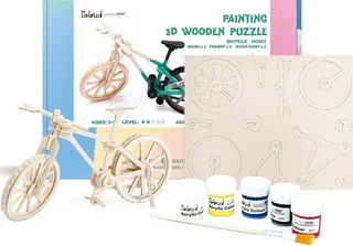 Bicicleta Robotime Armar Madera Bloques Pintar Niños Decorar