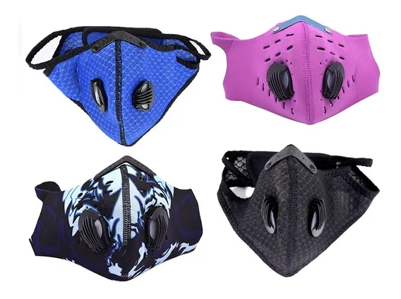  Kit Cubrebocas Deportivo Reusable Con Filtro 5 Capas 